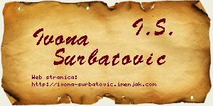 Ivona Šurbatović vizit kartica